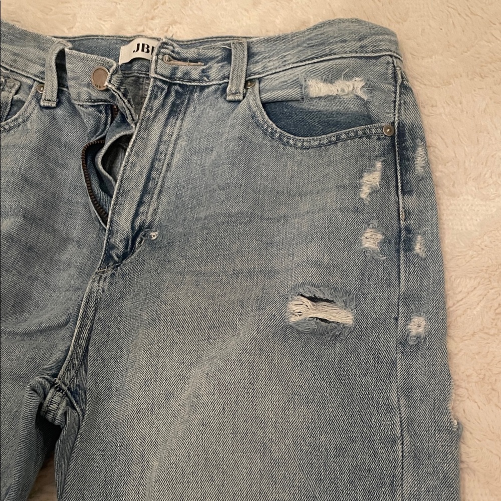 Blue Ripped Boyfriend Jeans - Picture 3 of 4